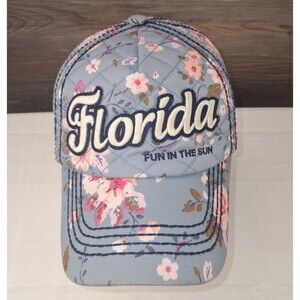 Robin Ruth Flower Florida Hat Cap Snapback Mesh Embroidered  mesh back